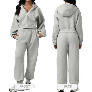 Sweat-shirt à capuche zippé pour femmes et hommes, en tissu Air Layer 300 GSM, doux, à manches longues, pour le sport, les loisirs, l'extérieur, chaud et décontracté - Product Image 1