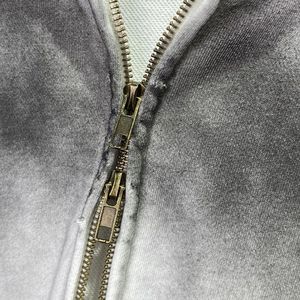 Sweat à capuche zippé vintage délavé à l'acide en coton French Terry épais, effet vieilli, coupe oversize, streetwear, logo personnalisé, effet soleil délavé, imperméable - Product Image 3