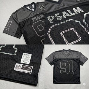 Maillot de football en mesh Psalme 91, col en V, manches courtes, respirant, unisexe adulte, coupe classique, numéros d'équipe imprimés - Product Image 4