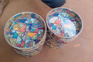 ถาดเสิร์ฟเคลือบไม้สี่เหลี่ยมผืนผ้าไม้หรูหราสีทองเงินเป็นมิตรกับสิ่งแวดล้อมเครื่องล้างจานปลอดภัยสำหรับห้องครัวห้องรับประทานอาหารบาร์ตกแต่งบ้าน - Product Image 2