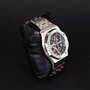 Reloj de Lujo con Esfera Esqueletizada para Hombre, Bisel con Incrustaciones de Diamantes, Acero Inoxidable, Reloj de Pulsera Mecánico Automático para Uso Diario - Product Image 3