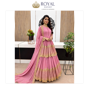 Colección de Diseñador de Ropa India de Alta Calidad, Traje Sharara de Georgette Sintética con Bordado de Lentejuelas, Ampliamente Vendido - Product Image 6