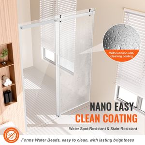 Frameless 58-59 "X 75" SGCC vetro temperato 5/16 "cromato porta doccia - Product Image 3