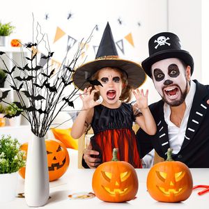 8 pezzi rami di salice ricci Steli artificiali bendabili 29.5 pollici nero 32 pezzi adesivi di pipistrello di Halloween decorazioni per feste - Product Image 5
