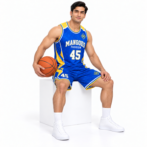 Conjunto de Uniforme de Baloncesto con Sublimación Completa, Gráficos a Todo Color, Impresión Resistente a la Decoloración, Absorbente de Humedad, Antibacteriano, 100% Poliéster - Product Image 4