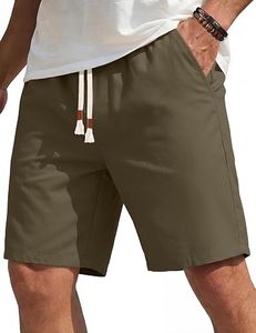 Shorts chino pour homme en coton extensible de qualité supérieure, décontractés, pour l'été, respirants, avec cordon de serrage, logo sur le devant, style golf - Product Image 1