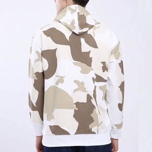 Sweat à capuche zippé 100 % coton tendance camouflage pour hommes et femmes, broderie fine, coupe ample en pur coton - Product Image 3