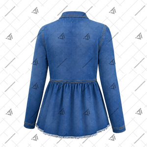 Ropa Personalizada al por Mayor de la Hermandad Sigma Gamma Rho, Chaqueta de Mezclilla Bordada para Mujer, Top Peplum, Artículos Griegos - Product Image 2