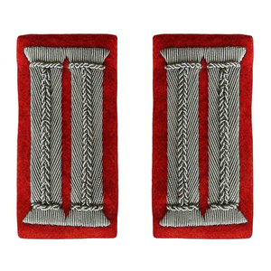 Uniform Collar Tabs Patch on Custom Fabric With Gold Bullion Hand Embroidery Silver Platted Brass <b>Button</b> With Clip Collar Tap - Product Image 5