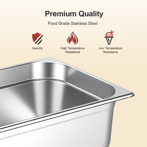 Dịch Vụ Thực Phẩm Sâu Chảo Thêm Dài Thép Không Gỉ Kích Thước 1/2 Phục Vụ Gastronorm Tự Chọn Khay Gn <span class=keywords><strong>Pan</strong></span> - Product Image 4