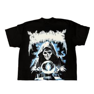 Camiseta cuadrada de gran tamaño transpirable de algodón con estampado gráfico personalizado de moda Camiseta con estampado DTG para hombres - Product Image 1