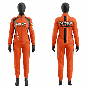 Premium 280 GSM Polyester Spandex Women <b>Roller</b> Skating Tracksuit Orange Black Panel Design Breathable Custom Printed Logo - Product Image 1