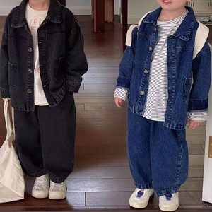 Conjunto de Ropa de Alta Calidad para Niños y Niñas de 2 a 8 Años, Chaqueta de Mezclilla Oxford, Conjunto de Moda para Primavera/Otoño - Product Image 4