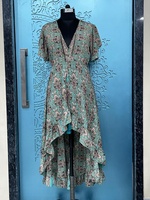 Nouvelles Arrivées d'Été en Gros : Robe Longue Vintage pour Femme à Col en V, Imprimé Floral Doux, en Viscose Écologique et Respirante