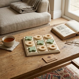 Juego de Tic Tac Toe Educativo de Madera de Pino Americano Resistente para Niños de 5 a 7 Años, Ideal para Áreas de Juego - Product Image 1