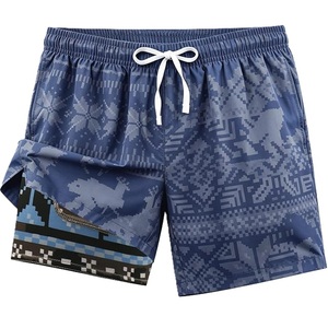 <b>Shorts</b> Polyester or <b>Nylon</b> Geometric Print Swim <b>Shorts</b> Quick Dry Casual Style Woven Polyester Drawstring Waist from Bangladesh - Product Image 3