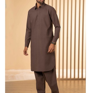 Wholesale Customized Solid Color Breathable <b>Pakistani</b> Men Shalwar Kameez 2026 High Quality Custom Made Kameez Salwar For Males - Product Image 2