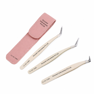 Pinzas Profesionales de Acero Inoxidable Accuram Instruments con Punta de Fibra para Pestañas, Alta Precisión, Punta Lisa de 10 mm para Extensión de Pestañas - Product Image 2