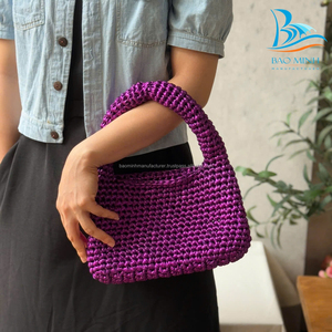 HOT TREND 2026! Rectangular Metallic Clutch Bag with Bow Detail-Unisex <b>Handbags</b> Cotton Lining Daily Life Use & Shoulder Strap - Product Image 4