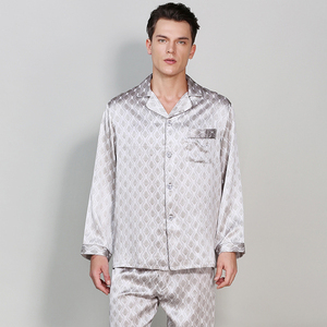Conjunto de Pijama de Lujo para Hombre, Cuello en V, Algodón Terry, Transpirable, Ropa de Dormir de Verano, Camisa, Tallas Grandes, Ropa Casual para Estar en Casa - Product Image 5