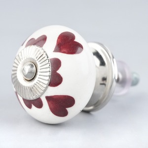 Handmade Wholesale Eco-Friendly Ceramic <b>Metal</b> Kitchen <b>Cabinet</b> Knobs Heart Cherry Red Door Handles Hardware <b>Drawer</b> Pulls Bulk Lot - Product Image 5