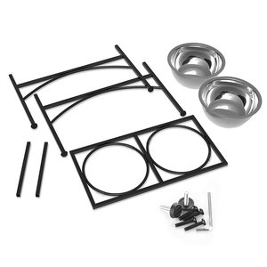 Elevated <b>Dog</b> <b>Bowls</b> for <b>Large</b> <b>Dogs</b> Raised Pet Feeder <b>Stand</b> Double Stainless Steel Food Water <b>Bowl</b> Non Slip - Product Image 4