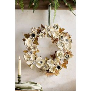 Guirnalda de Flores Metálicas Hechas a Mano, Decoración Rústica de Hierro para Pared, Guirnalda Floral Colgante para Navidad, Hogar, Boda, Fiesta, Decoración de Jardín - Product Image 6