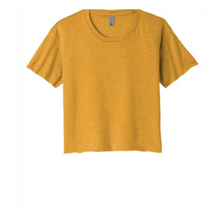 Crop top uni pour femme, couleur moutarde, vente en gros, personnalisable pour les marques de t-shirts imprimés à la demande - Product Image 4