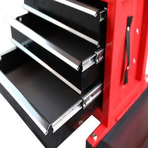 Coffre à outils roulant avec tabouret, 3 tiroirs avec coussin rembourré, plateau à outils et rotation à 360° °   Roulettes pivotantes robustes pour rangement de garage GAPGAR034 - Product Image 6