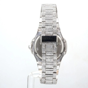 RUDRA JEWELS WATCHES นาฬิกาสแตนเลสสตีลสุดหรู โมอิสซาไนต์ กลไกจักรกล สปอร์ต สง่างาม วินเทจ คริสตัลทรงสี่เหลี่ยม - Product Image 5