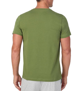T-shirt uni à col en V et manches courtes pour homme 2025/2026 en tissu non tissé 100 % coton doux, respirant, séchage rapide, décontracté, coupe classique, vierge - Product Image 2