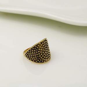 Gold Plated Brass Cocktail <b>Ring</b> With Ball Pattern Vintage Style Unisex Fashion <b>Statement</b> Jewelry Daily Wear - Product Image 5