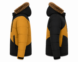 Custom Made <b>Mens</b> Insulated <b>Puffer</b> <b>Jacket</b> Ripstop Shell Pullover Front Rubber Logo Patch Water Repellent <b>Hooded</b> Winter - Product Image 2