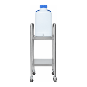 Chariot de sécurité en acier inoxydable SciLab à 2 étagères pour la manipulation des flacons de laboratoire - Product Image 2