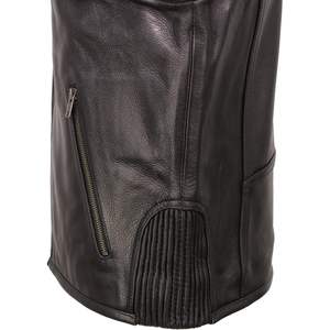 Gilet en cuir Cool-Tec pour homme, noir, fermeture éclair sur le devant, extensible sur les côtés, pour la moto et les courses automobiles - MLM3502 - Product Image 1