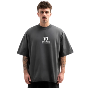 T-shirt Homme Coupe Boxy Col Rond Manches Courtes Décontracté Streetwear Lourd Personnalisable Fabricant de Vêtements - Product Image 1