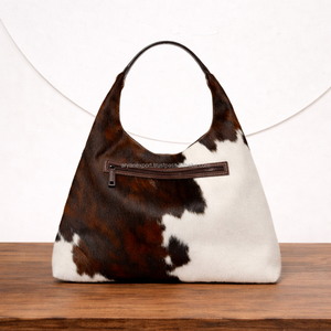 Sac hobo en cuir de vachette à poils, grande capacité, pour femme, style western, sac à main, logo personnalisé, sac fourre-tout cowgirl - Product Image 4