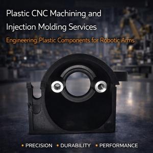 บริการงานกลึง CNC พลาสติก และบริการฉีดขึ้นรูปพลาสติก พร้อมสีและโลโก้ตามสั่ง สำหรับชิ้นส่วนวิศวกรรม OEM สำหรับแขนหุ่นยนต์ - Product Image 2