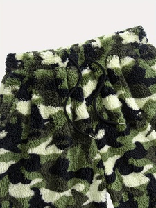 Men's Camouflage Fleece Jogger Pants <b>Elastic</b> <b>Waist</b> Heavyweight Casual Winter Wear - Product Image 6
