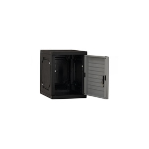 Two door Modern <b>Grey</b> Black PVC Cube Storage <b>Cabinet</b> with Lock Home Office Organizer - Product Image 5