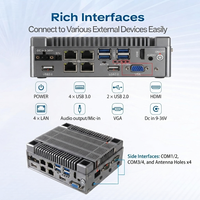 Mini PC Industrial sin Ventilador, Core I5-8250U, HDMI+VGA, Pantalla 4K, 2 RS232/RS485 COM, 4 RJ45 LAN, 5 USB, Windows 11 Pro