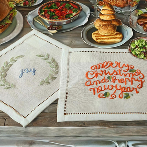 New Year <b>Linen</b> <b>Set</b> Cocktail Napkin | Premium 100% Natural <b>Linen</b>, Eco Friendly Reusable Table Napkins - Product Image 4