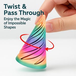 Set da 6 Fidget Spinner a Spirale a Cono Impossibile, Giocattolo Piramidale Stampato in 3D con Foro Passante, Regalo di Natale per Adulti e Bambini - Product Image 2