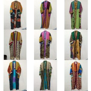 Indian assorted Silk Japanese Kimono Women's Elegant Summer <b>Robe</b>-Comfortable Soft Breathable 100% Silk Bridal <b>Beach</b> Cover-up - Product Image 1