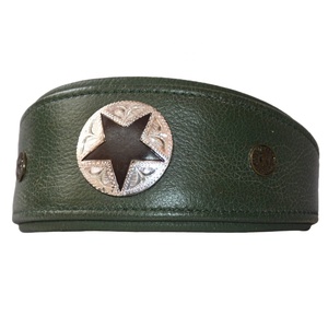 Collar de cuero para perro ancho acolchado de cuero elegante más vendido decorado con collar de perro Conchos de estrella de diseñador de lujo - Product Image 1