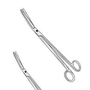 Tijeras Uterinas Anguladas Planas de 230 mm de Largo, Instrumento Quirúrgico Manual de Acero Inoxidable, Juego de Instrumentos con Certificación CE de Alta Calidad Clase I - Product Image 1