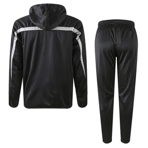 Wholesale Custom Premium Men's Breathable Solid <b>Polyester</b> <b>Tracksuit</b> Set Zipper Hooded Jacket Trousers Ultra High Quality - Product Image 2