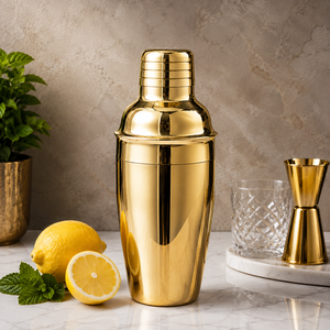 Shaker à cocktails en métal doré 550 ml, style Boston, outil de bar de luxe, utilisation à domicile - Product Image 1
