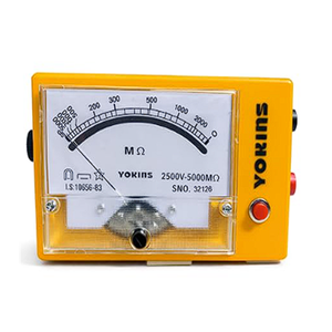 Testeur d'isolation analogique 2500V 5000MΩ, testeur fonctionnant sur piles |   Fabriqué en Inde |   Haute précision ±5% |   Testeur IR pour moteur - Product Image 1