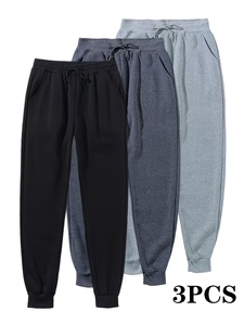 Custom ODM Men Streetwear Loose Fit Fleece Sweatpants Drawstring <b>Joggers</b> - Product Image 1